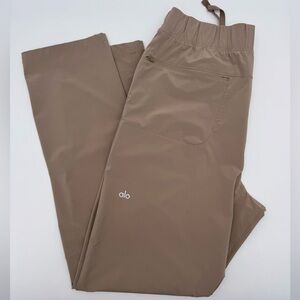 Alo Repetition Pant Men's Beige Performance Drawstring Zip Pocket Pants - Size L